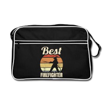 Toller Feuerwehrmann - Retro Tasche - Schwarz/Weiß - Vorne