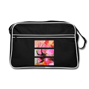Art abstrait dans les tons roses et noirs - Sac Retro - noir/blanc - Devant