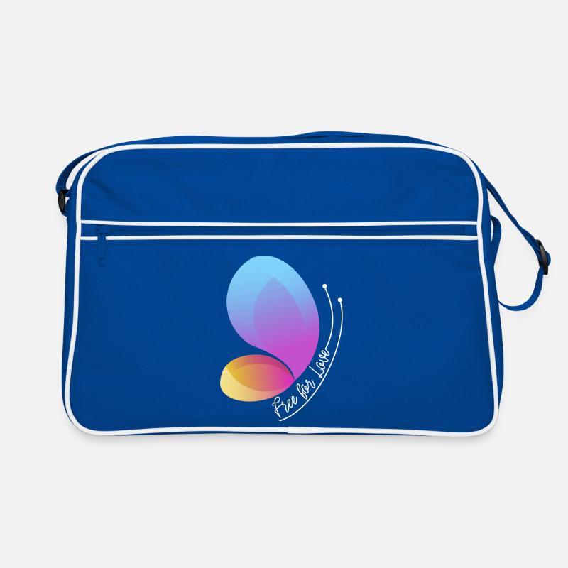 Frei durch Liebe Gradient Schmetterling Retro Tasche