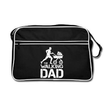 the walking dad funny sayings stroller dad - Retro Bag - black/white - Front