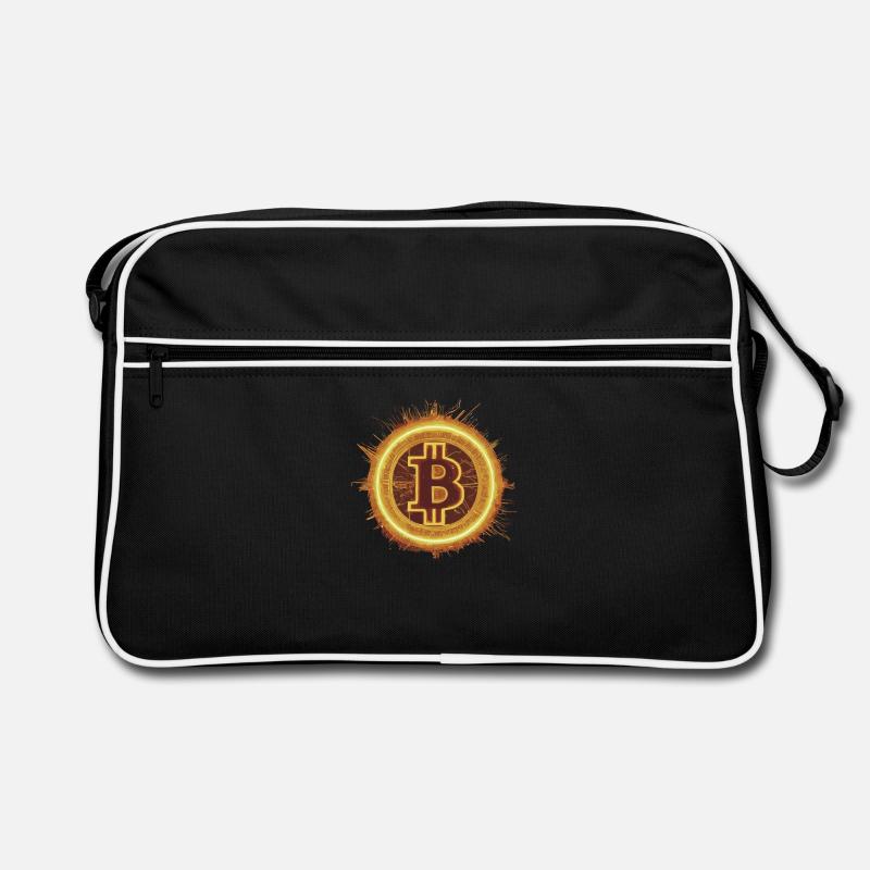 Feuriger Bitcoin Solar Retro Tasche
