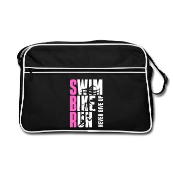 TRIATHLON MÄDCHEN WELLIG PINK - Retro Tasche - Schwarz/Weiß - Vorne