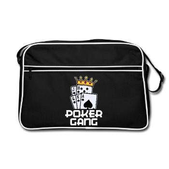 Poker Statement Jeu de cartes de casino Jeux d’argent - Sac Retro - noir/blanc - Devant