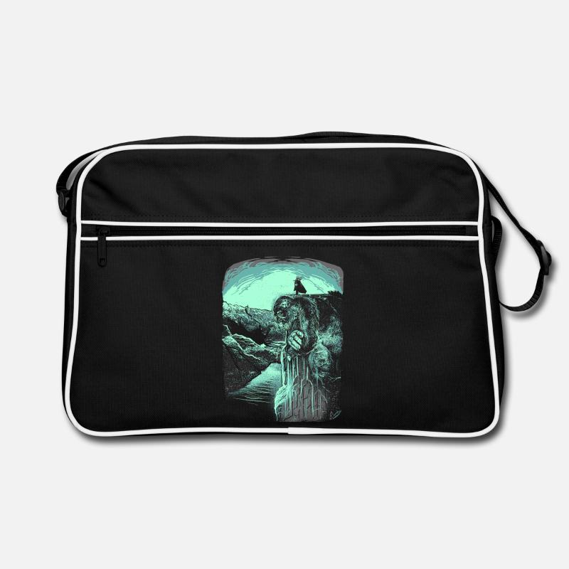 Preikestolen - Troll - Norwegen - Retro Tasche - Schwarz/Weiß