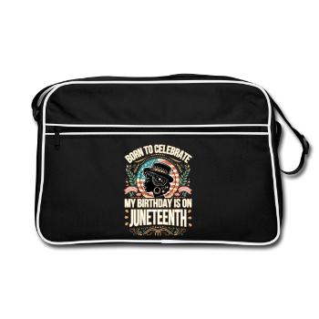 Né pour célébrer : Mon anniversaire est le Juneteenth ! - Sac Retro - noir/blanc - Devant
