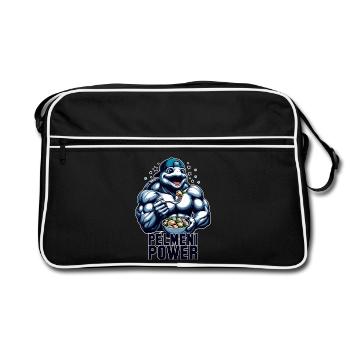Pelmeni Power Turtle Gift - Retro Bag - black/white - Front