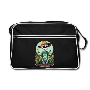 PLANTEZ PLUS, SOUCIEZ-VOUS MOINS - Sac Retro - noir/blanc - Devant