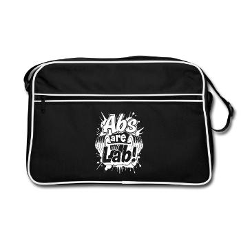 Les abdominaux sont mon labo ! Citation de salle de sport - Sac Retro - noir/blanc - Devant