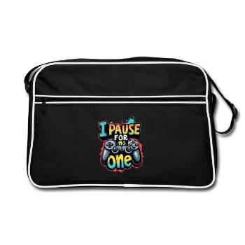 I PAUSE FOR NO ONE, GAMING - Retro Bag - black/white - Front