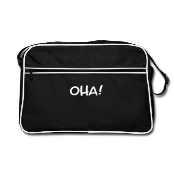 OHA ! - Exclamation/dicton amusant - Sac Retro - noir/blanc - Devant