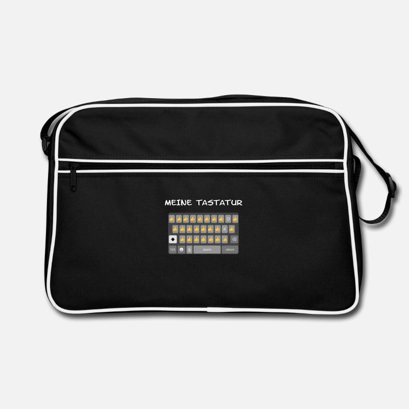 MON CLAVIER LÈVE LE POUCE. Message Père Papa - Sac Retro - noir/blanc