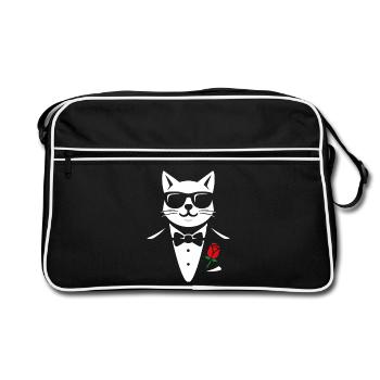 Le chat cool - Sac Retro - noir/blanc - Devant
