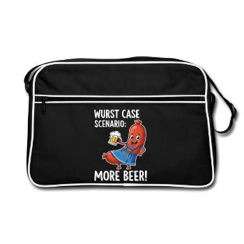 Wurst Case Scenario: More Beer ! - Retro Tasche - Schwarz/Weiß - Vorne