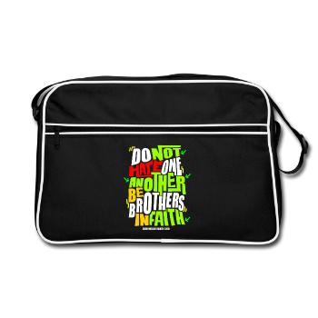 Do Not Hate One Another Faith Quote - Retro Bag - black/white - Front