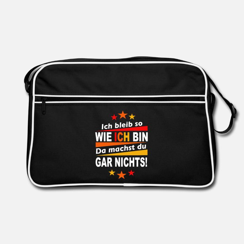 Ich bleib Ich - Statement Shirt - Retro Tasche - Schwarz/Weiß
