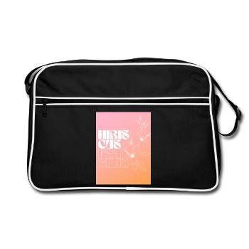 Hibiskus Individuelles Blumendesign - Retro Tasche - Schwarz/Weiß - Vorne