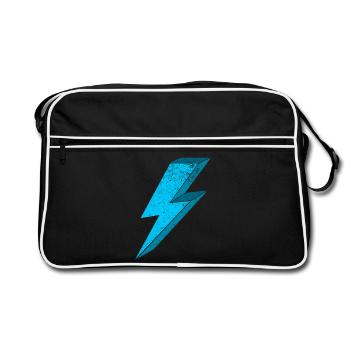 Elektrischer Blitz Design 3D - Retro Tasche - Schwarz/Weiß - Vorne
