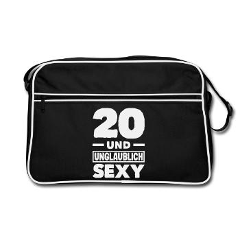 Funny 20th Birthday Gift - Retro Bag - black/white - Front