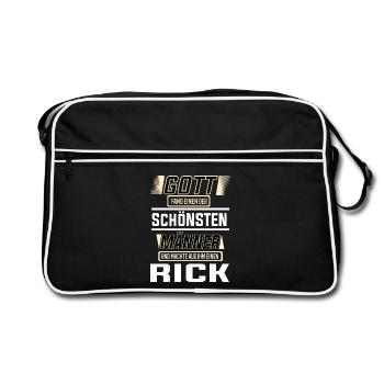 Rick the Handsomest Man Shaped by God Design - Retro Bag - black/white - Front