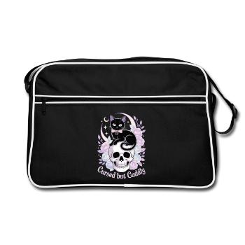 Mystical Cats and Bones Design - Retro Bag - black/white - Front