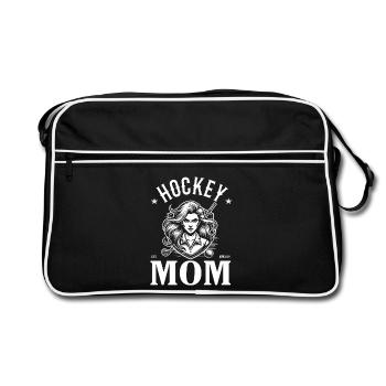 Hockey Mom Design – Stolz & Teamgeist - Retro Tasche - Schwarz/Weiß - Vorne