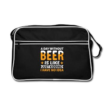 A day without beer just kidding - Retro Bag - black/white - Front