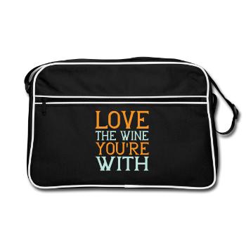 Love wine - Retro Bag - black/white - Front