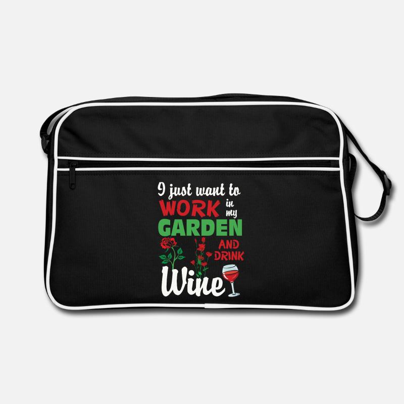 Work in garden and drink wine Retro Tasche