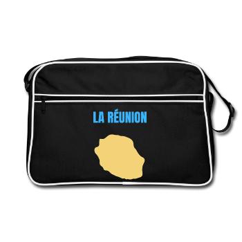 T-shirt carte La Réunion île dorée - Sac Retro - noir/blanc - Devant