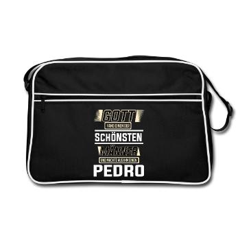 Pedro the Most Beautiful Man Shaped by God Design - Retro Bag - black/white - Front
