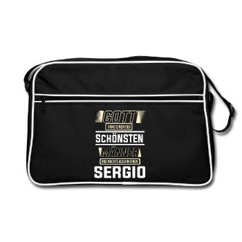 Sergio the Most Beautiful Man Shaped by God Design - Retro Bag - black/white - Front