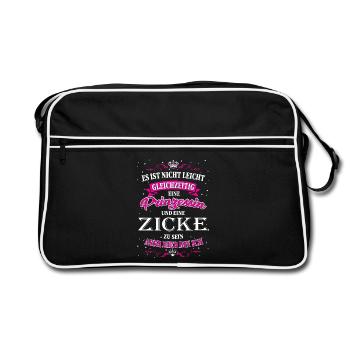 Lustiges Zicken Design - Sac Retro - noir/blanc - Devant