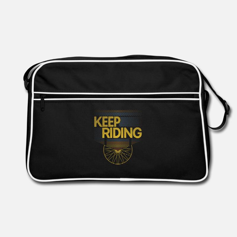 Keep Riding Cycling Pattern Retro Bag