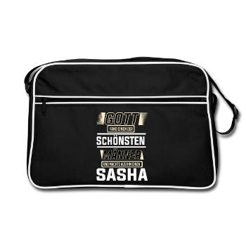 Sasha the Most Beautiful Man of God Shaped Design - Retro Bag - black/white - Front