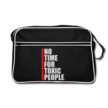 No Time Toxic People Boundaries Self Care Saying - Retro Bag - black/white - Front