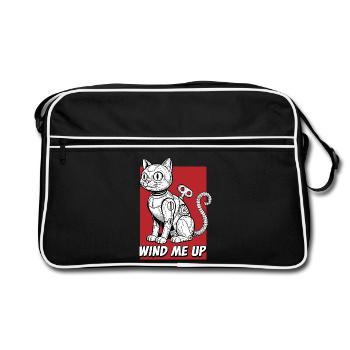 Robot chat Wind Me Up - Sac Retro - noir/blanc - Devant