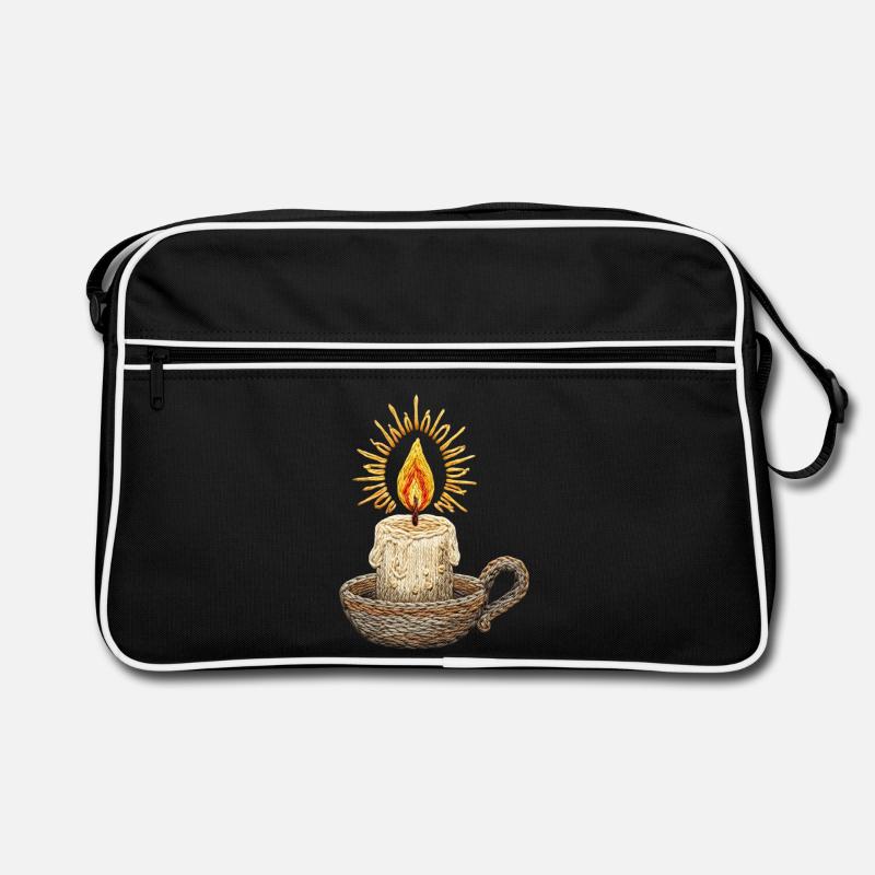 Embroidered candle – atmospheric light (printed) Retro Bag