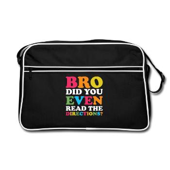 Frérot, lis les instructions - Sac Retro - noir/blanc - Devant