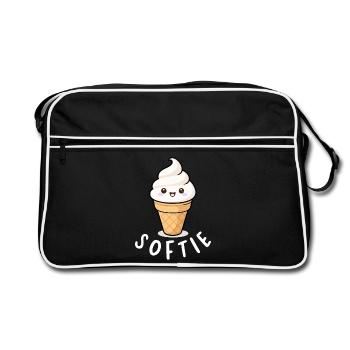 Softie Softeis Liebe Minimal Statement - Retro Bag - black/white - Front