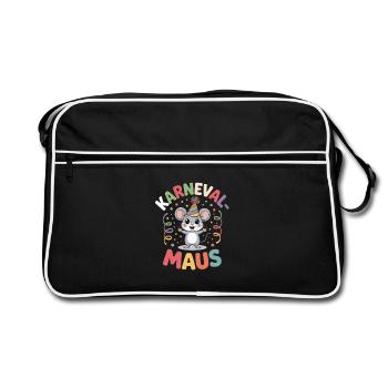 Karnevalsmaus Karneval Köln Kölner Karnevals Maus - Retro Tasche - Schwarz/Weiß - Vorne