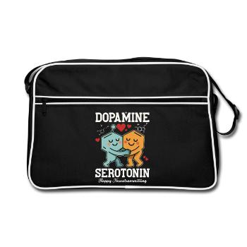 Conception d’un câlin à la dopamine et sérotonine - Sac Retro - noir/blanc - Devant
