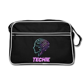 Technicien de circuits à tête néon - Sac Retro - noir/blanc - Devant