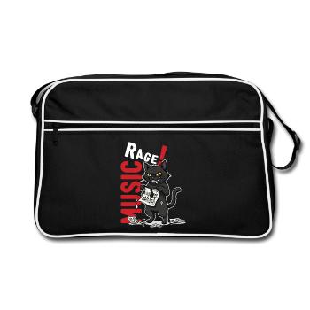 Music Rage Cat Sheet Music Humor - Retro Bag - black/white - Front