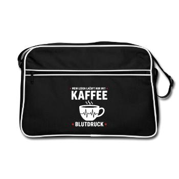 Kaffee Blutdruck Lustiges Mein Leben Läuft kaffee - Sac Retro - noir/blanc - Devant