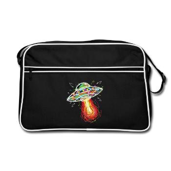 UFO Space Scribble Scribble Color - Retro Bag - black/white - Front