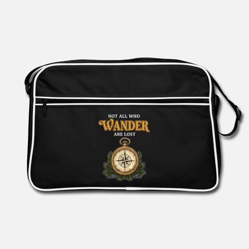 Camping Compass Humor-Zitat: Wander verloren Retro Tasche