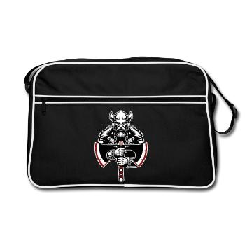 Bouclier Viking Runes Entrelacs Celtiques Mascotte - Sac Retro - noir/blanc - Devant