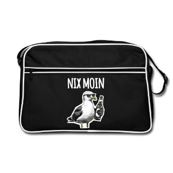 Funny Saying Northern Germany Seagull Beer - Retro Bag - black/white - Front