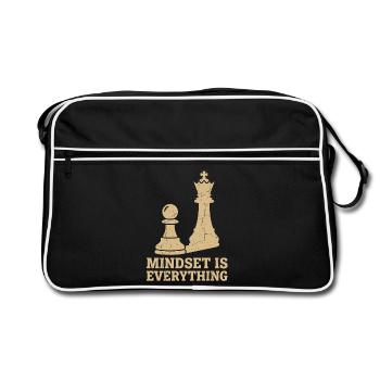 Mindset Is Everything – Chess Strategy Design - Retro Tasche - Schwarz/Weiß - Vorne