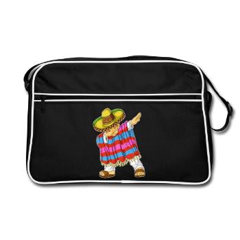 Tabbing de la chemise de l’homme mexicain - Sac Retro - noir/blanc - Devant